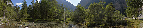 P018568a: Panoramafoto Spiegelung in Bergsee (Morgenstimmung)