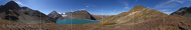 P018729: Panoramafoto Windpark am Griespass und Griessee (Stausee)