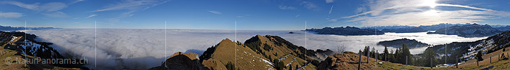 P019063: 360° Panoramafoto Nebelmeer über der Biosphäre Entlebuch