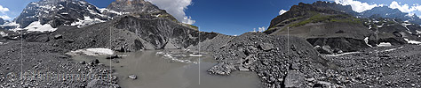 P019937: 360° Panoramafoto Gletschersee auf dem Gamchigletscher (Stand 19.6.2017)
