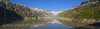 New in NaturPanorama.ch: Panorama photo Perfect reflection in Lake Oberaar