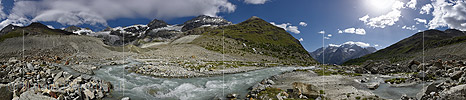 P020098: 360° Panoramafoto Vorbeifliessender Gletscherbach