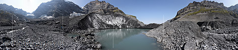 P020566: 360° Panoramafoto Gletschersee auf dem Gamchigletscher (Stand 9.2017)