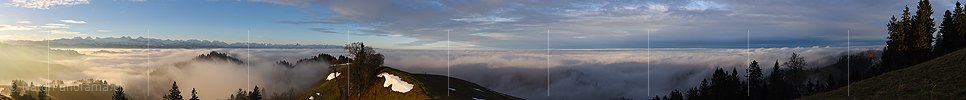 P020779a: Panoramafoto Morgenstimmung mit Nebelmeer