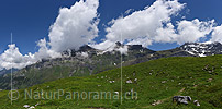 P021579: Panoramafoto Alpweide und Wolkenhimmel