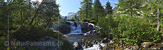 P023161a: Panoramafoto Wasserfall in Naturlandschaft