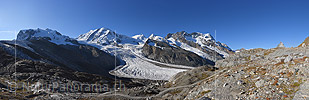 P023705: Grosses Panoramafoto Monte Rosa, Liskamm, Castor, Pollux und Zermatter Breithorn