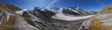P023716: Panoramafoto Monte Rosa, Gornergletscher und Grenzgletscher