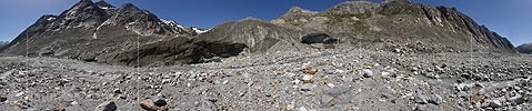 P025748: 360° Panoramafoto Ursprung der Aare am Unteraargletscher (Stand 6.2022)
