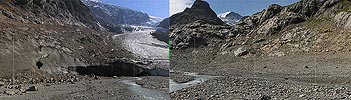 V000009: Interaktiver Vorher-Nachher Gletschervergleich vom Steigletscher (auch Steingletscher)