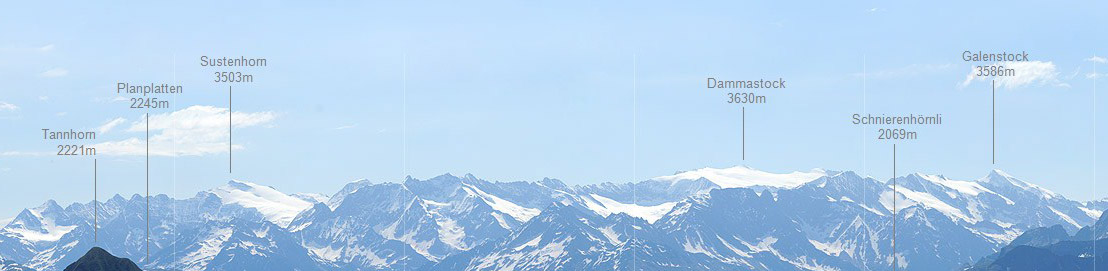 Beschriftetes Alpenpanorama Urner Alpen