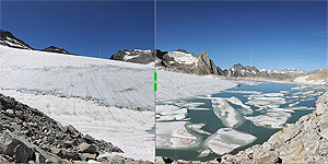 GletscherVergleiche.ch - Interaktive Vorher-Nachher Bildvergleiche verschiedener Alpengletscher.